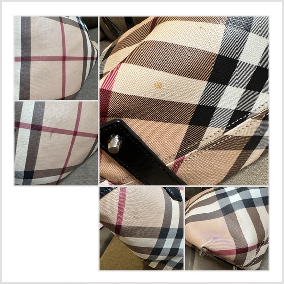 Burberry Pink and Black Checkered Tote - Picture 7 of 9